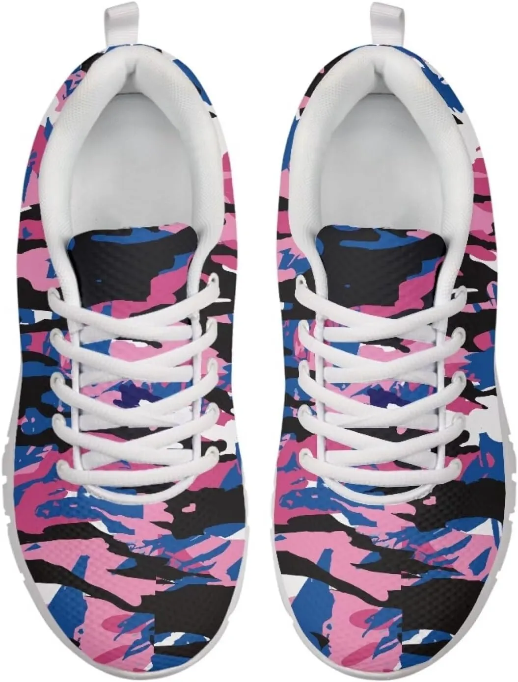 AmzPrint Women's Lightweight Work Casual Tennis Walking Shoes Cute Comfortable Work White Sole Running Shoes for Women