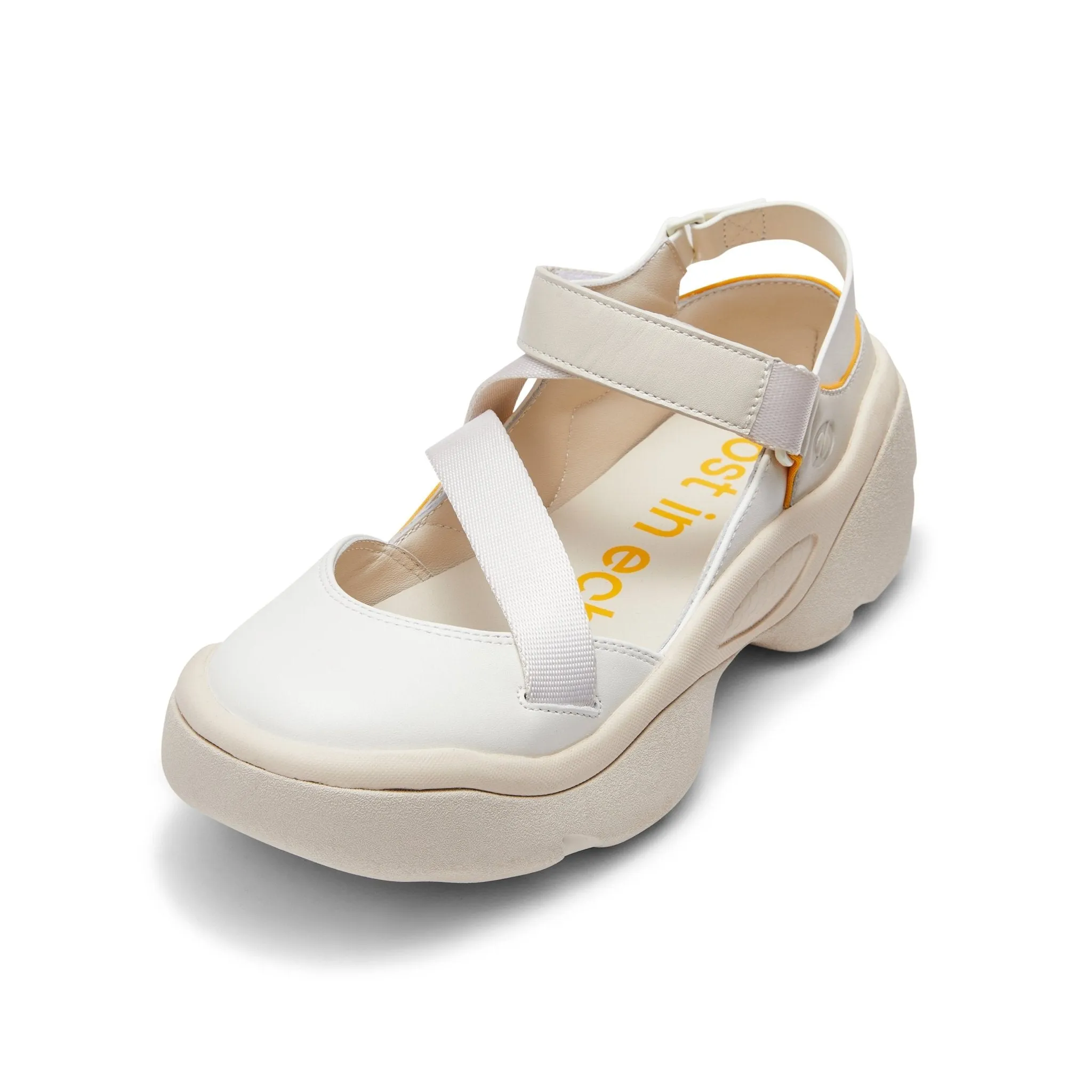 Asymmetrical Shaped Thick-soled Sports Sandals in White