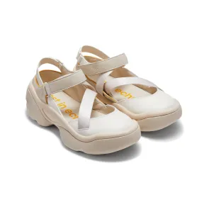 Asymmetrical Shaped Thick-soled Sports Sandals in White