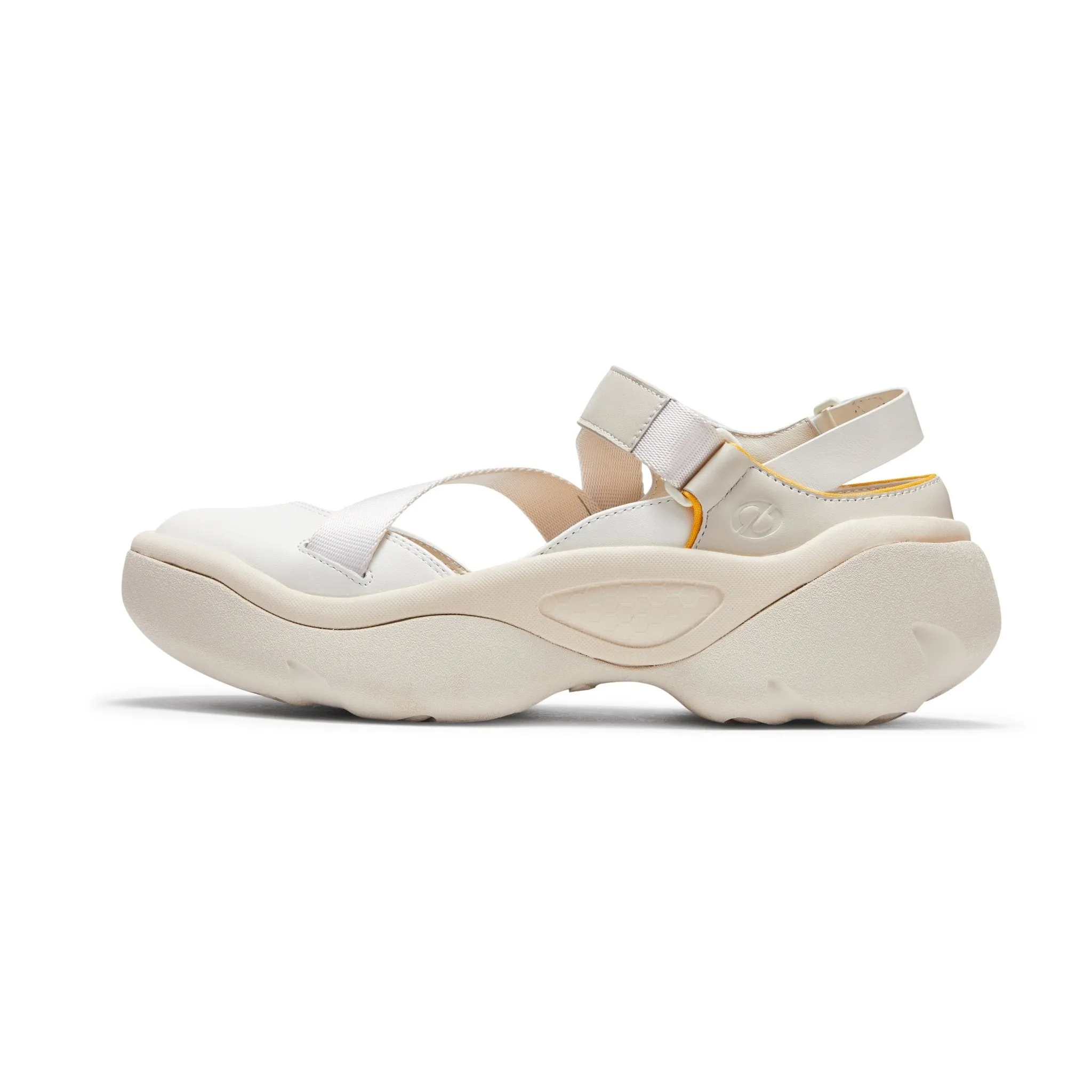 Asymmetrical Shaped Thick-soled Sports Sandals in White