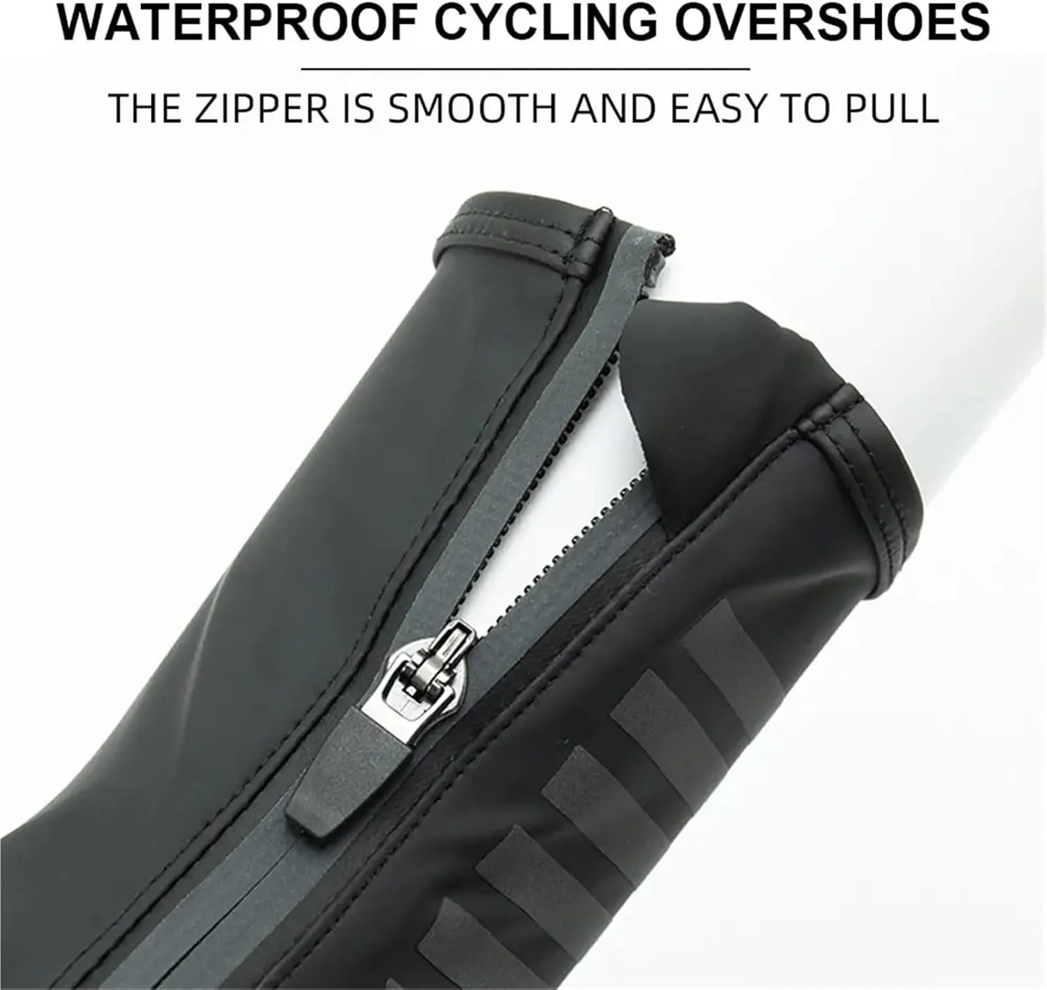 Cycling Shoe Cover Cycling Shoes Covers Waterproof Bicycle Reflective Windproof Road Bike Keep Warm Shoes Covers(White,XL)