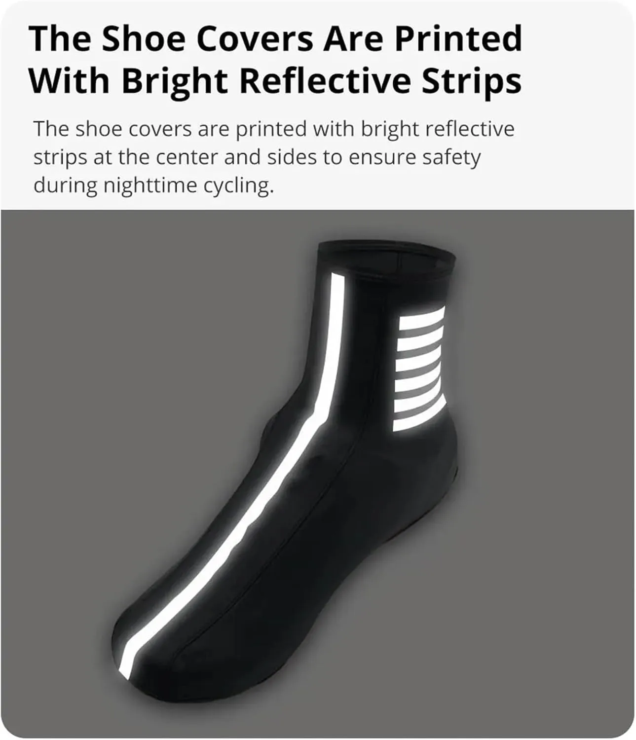 Cycling Shoe Cover Cycling Shoes Covers Waterproof Bicycle Reflective Windproof Road Bike Keep Warm Shoes Covers(White,XL)