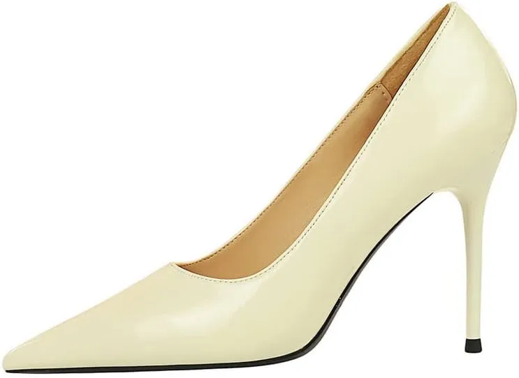Dear Time Women's Sexy High Stiletto Heeled Pumps Pointed Toe Patent High Heels 4 Inch Dress OL Office Heels