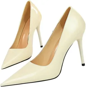 Dear Time Women's Sexy High Stiletto Heeled Pumps Pointed Toe Patent High Heels 4 Inch Dress OL Office Heels