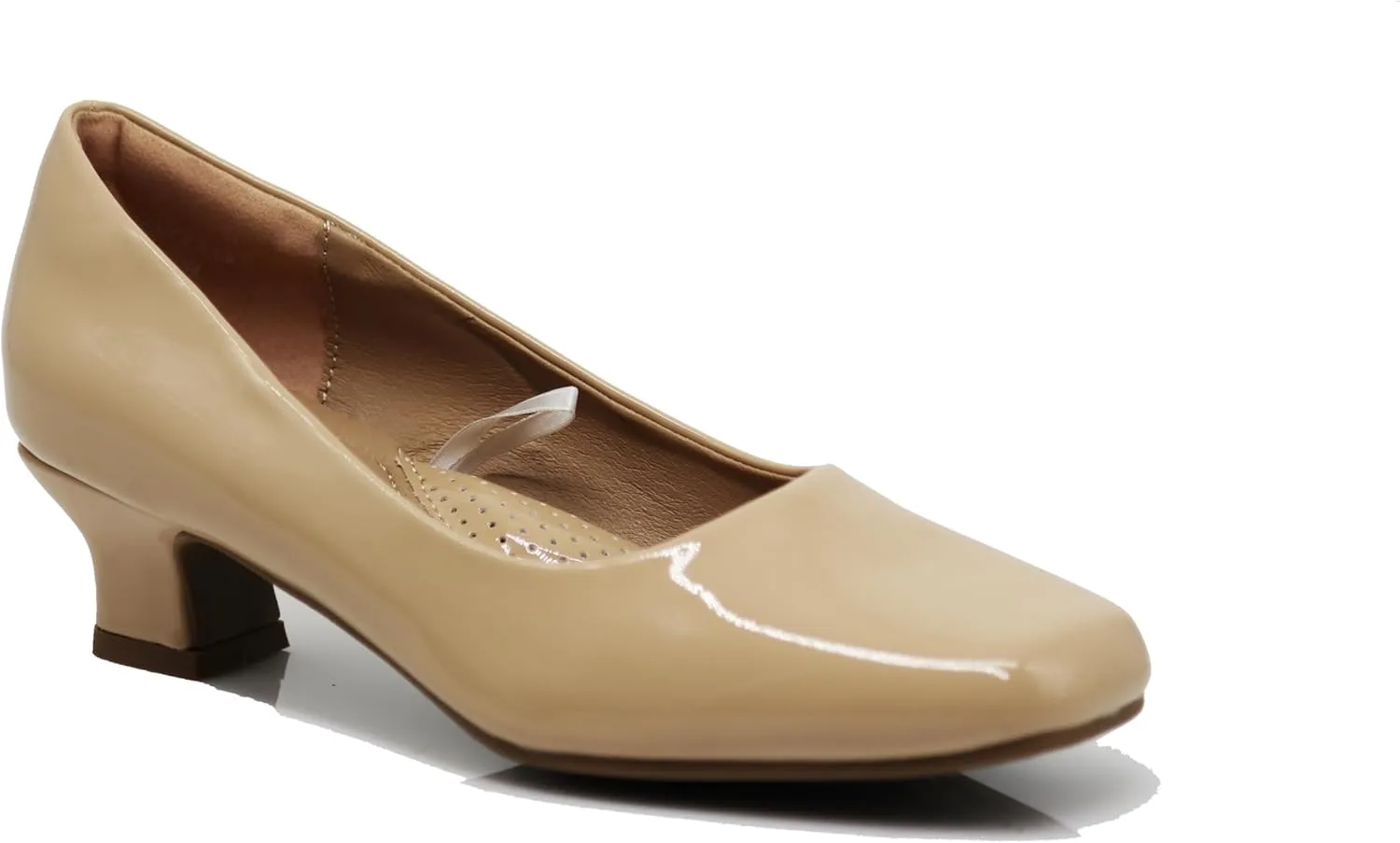 Enzo Romeo Antica02 Women's Wide Width Sling Back Low Heeled Pumps Sandals Shoes