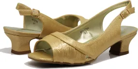 Enzo Romeo Antica02 Women's Wide Width Sling Back Low Heeled Pumps Sandals Shoes