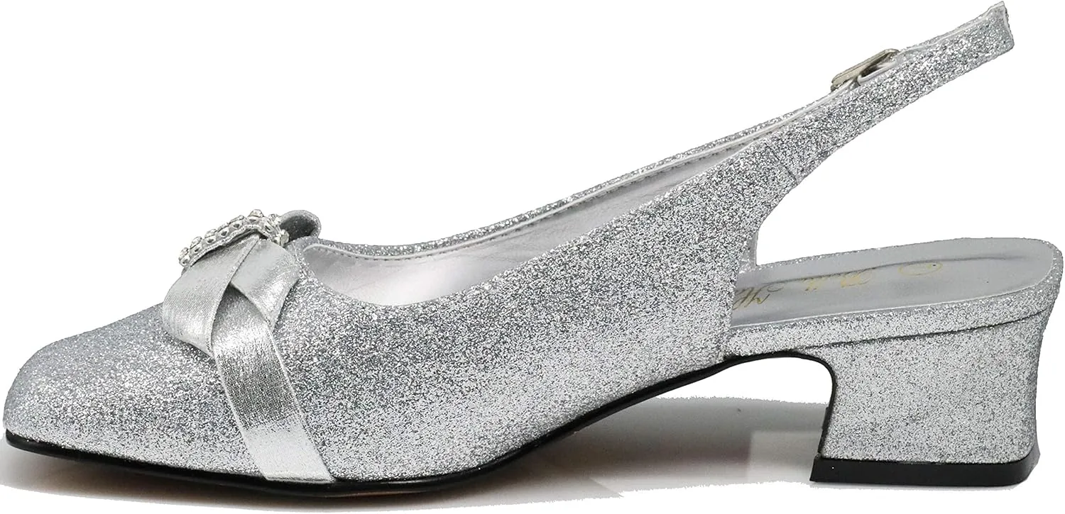 Enzo Romeo Antica02 Women's Wide Width Sling Back Low Heeled Pumps Sandals Shoes