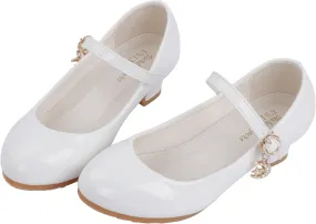 Girls Low Heel Princess Mary Jane Party Dress Shoes - Princess Ballerina Flats for School Party Wedding, Back to School Shoes for Gilrs (Little Kid/Big Kids)