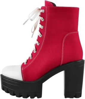 LISHAN Women's Platform Canvas High Heels