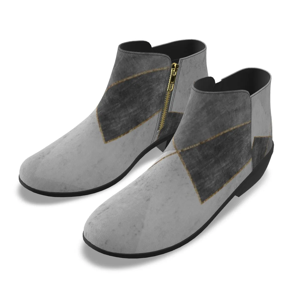 Men's Fashion Boots gray with gold print, 65