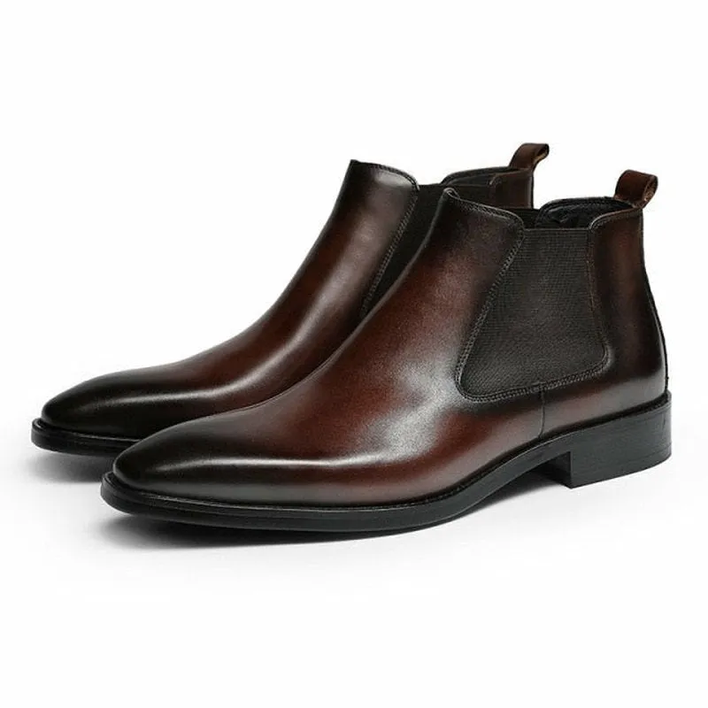 Men's Wing Tipped or Smooth Tanned Full Grain Leather Boots