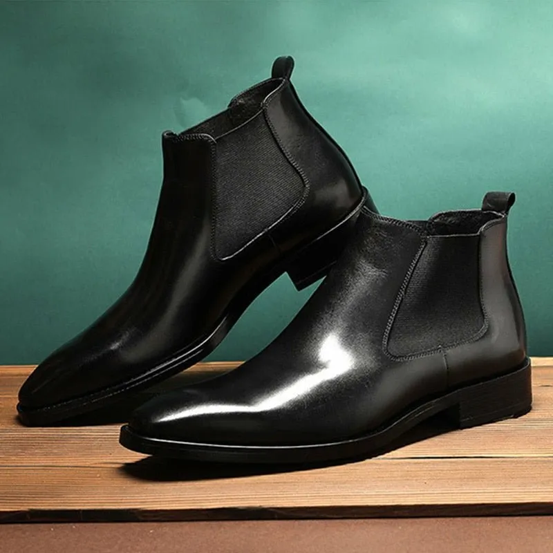 Men's Wing Tipped or Smooth Tanned Full Grain Leather Boots