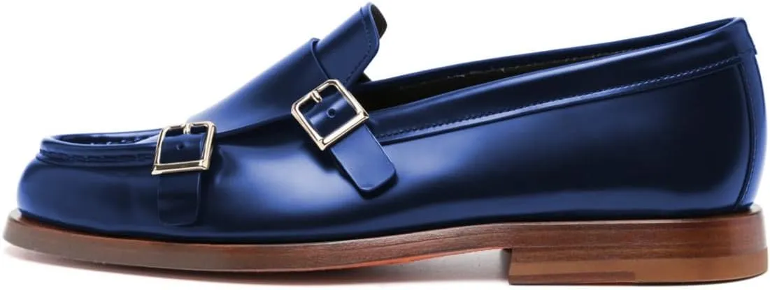 Milooey shoes Women's Round Toe Buckle Style Loafers Chunky Low Heels Slip On Dressy Daily Business Party Formal Shoes Size 4-16 US