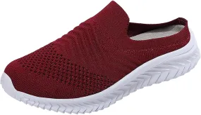 Mules for Women 2025 Backless Walking Sneakers Tennis Shoes Womens Lightweight Woman Shoes Casual Wedge Sneakers Tennis Shoe Loafers Casual Slip On