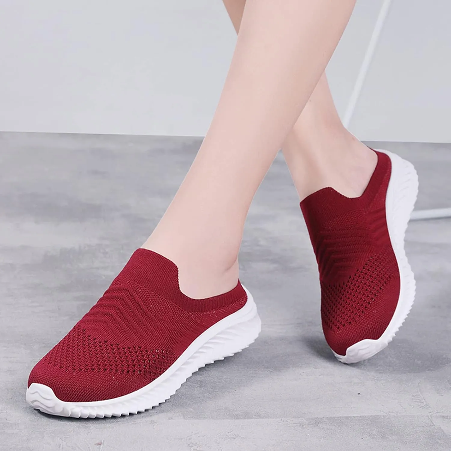Mules for Women 2025 Backless Walking Sneakers Tennis Shoes Womens Lightweight Woman Shoes Casual Wedge Sneakers Tennis Shoe Loafers Casual Slip On