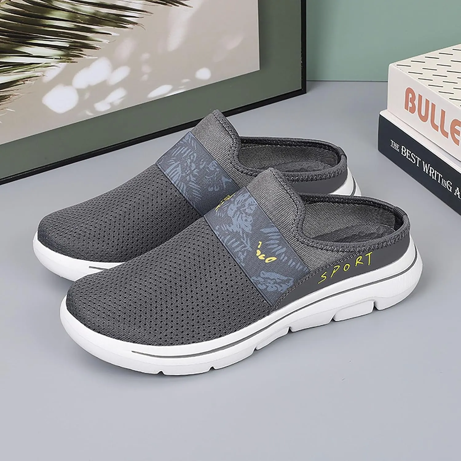 Mules for Women 2025 Backless Walking Sneakers Tennis Shoes Womens Lightweight Woman Shoes Casual Wedge Sneakers Tennis Shoe Loafers Casual Slip On