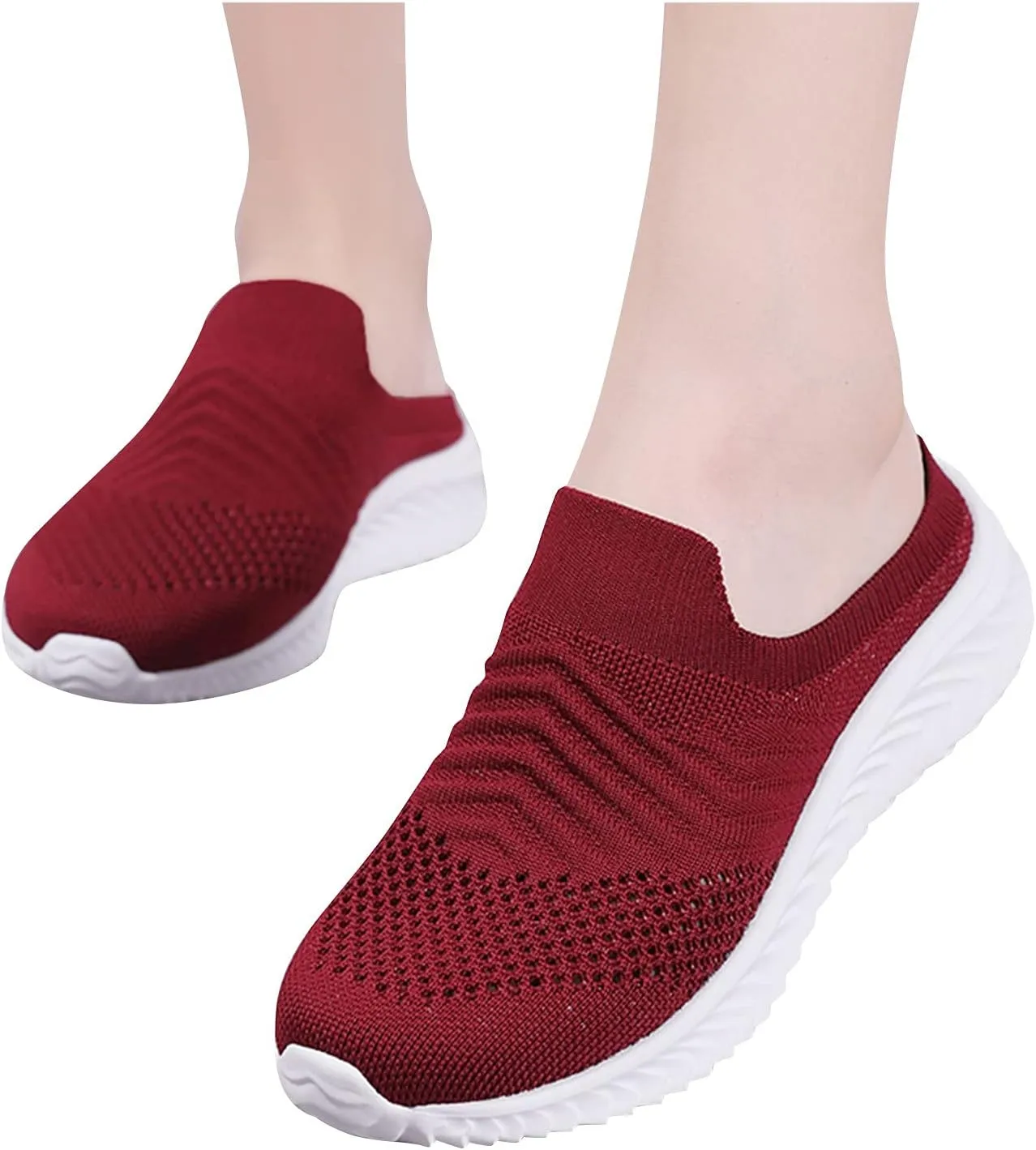 Mules for Women 2025 Backless Walking Sneakers Tennis Shoes Womens Lightweight Woman Shoes Casual Wedge Sneakers Tennis Shoe Loafers Casual Slip On