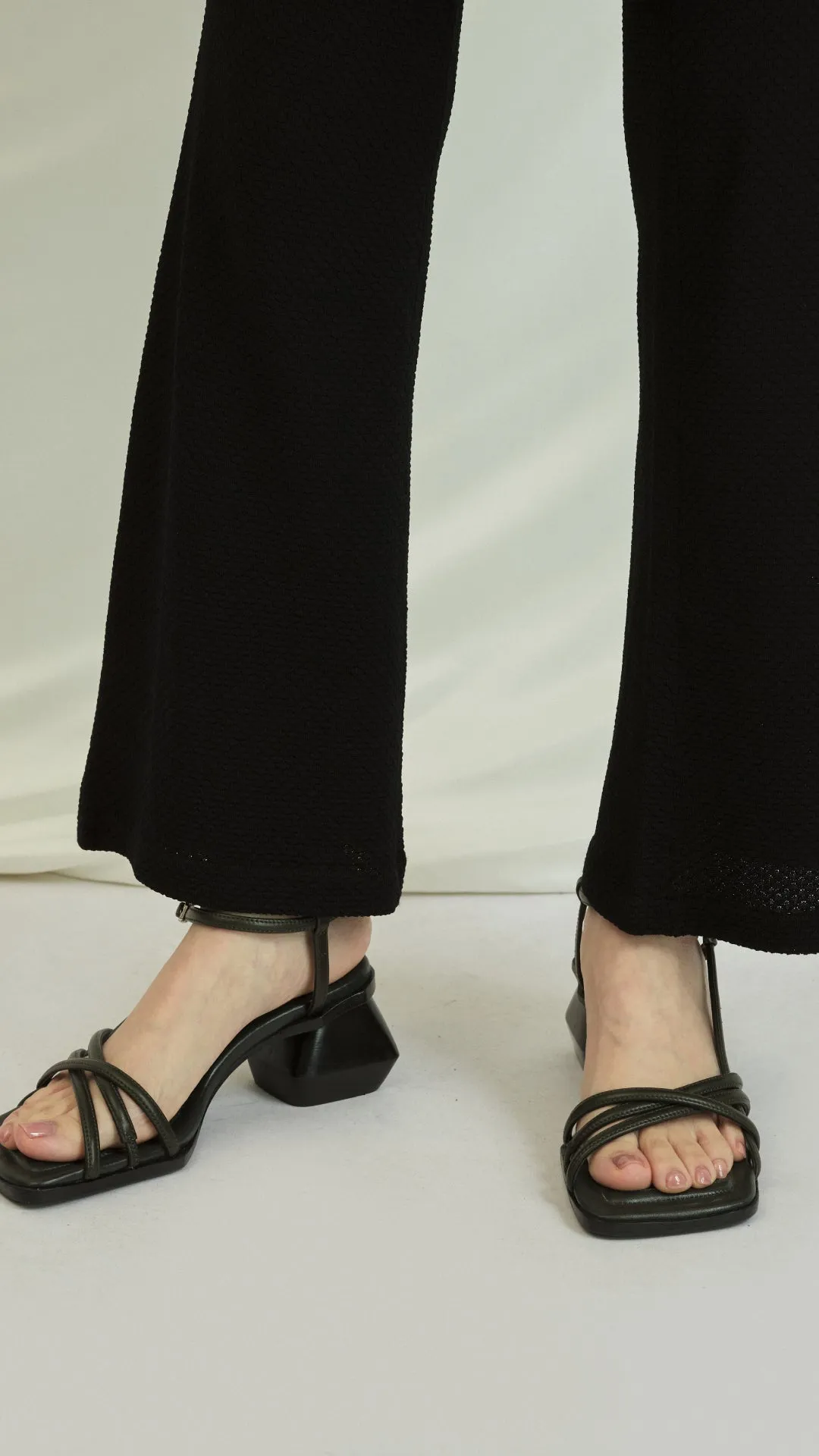 Square Toe Heeled Strap Sandals in Military Green