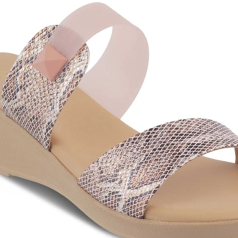tresmode 239-CHIOS PINK WOMEN DRESS WEDGE SANDALS EU/38 UK/5