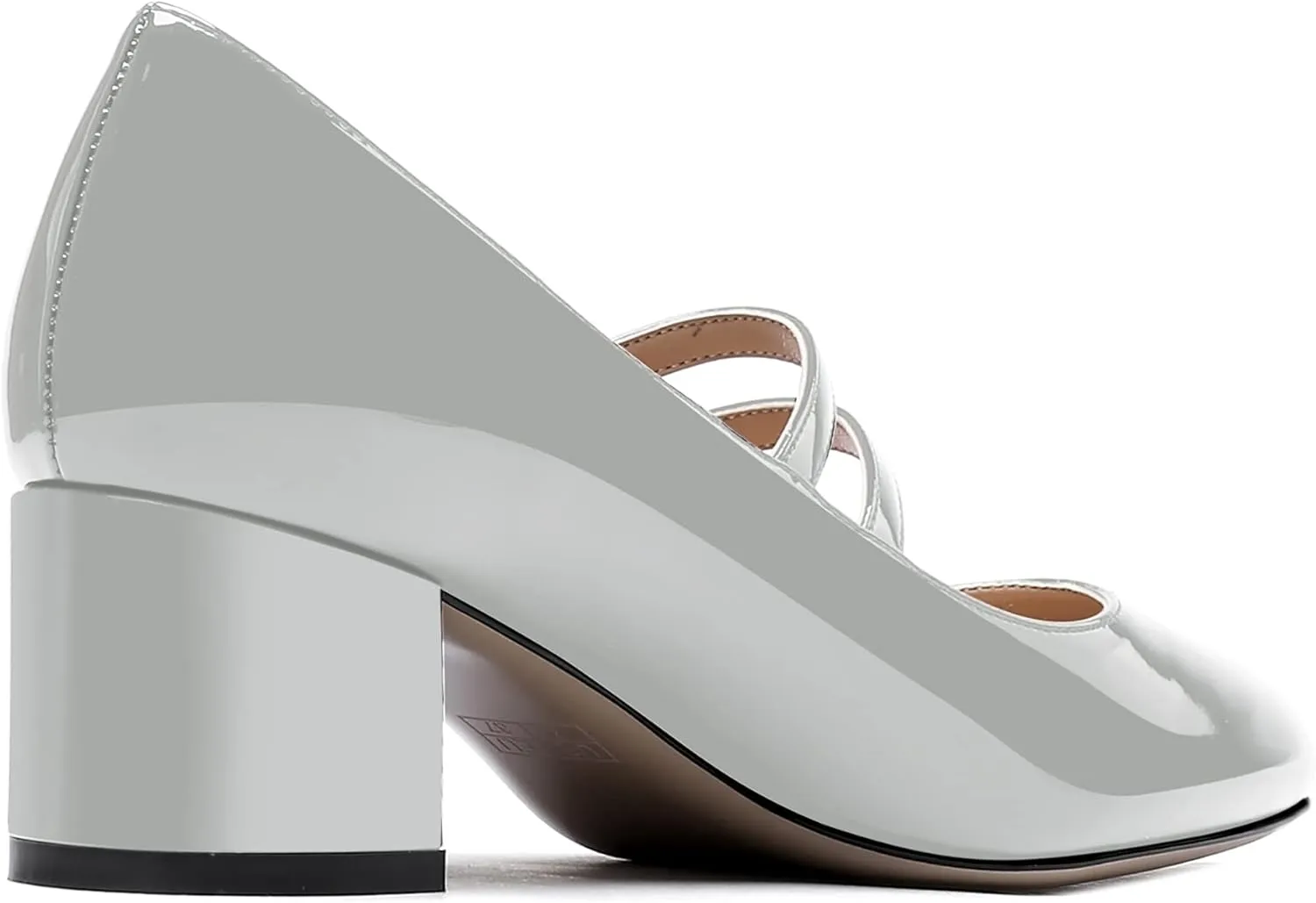 WAYDERNS Women's Adjustable Strap Mary Jane Round Toe Patent Low Chunky Heel Pumps Shoes 2 Inch