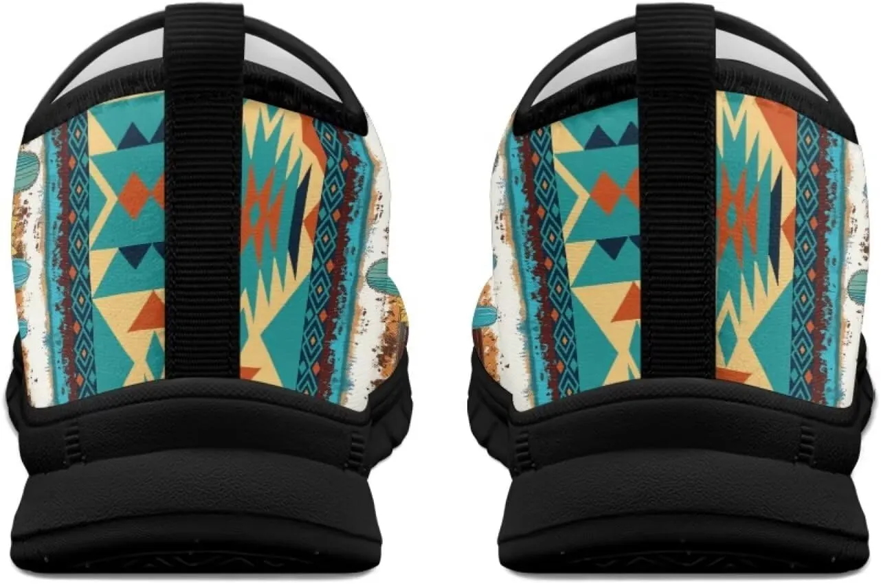Western Aztec Slip on Shoes for Men Casual Sport Shoes Hands Free Shoes No Laces Casual Loafers Running Sneakers