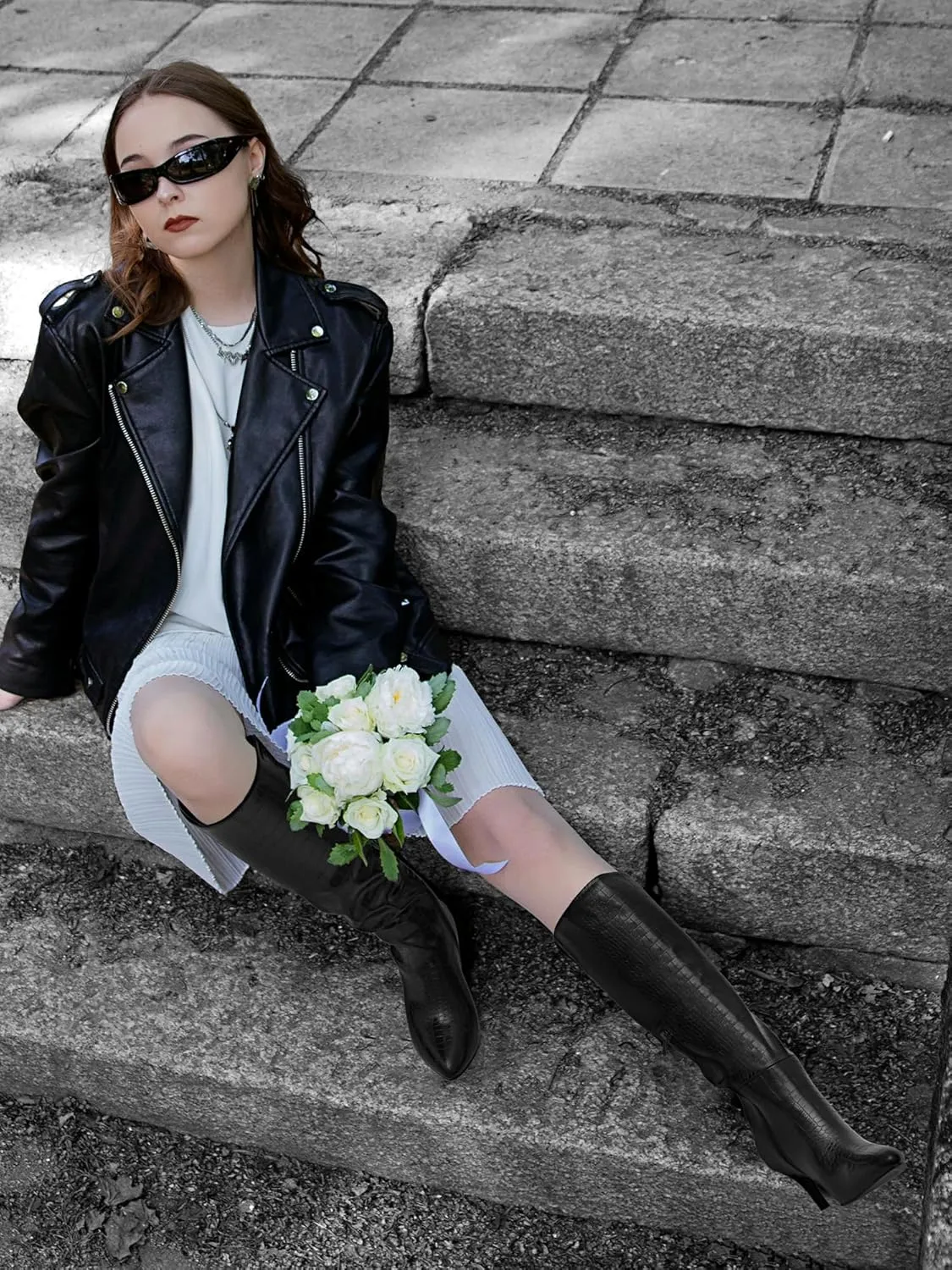 Women's Knee High Wide Calf Tall Fashion Long Boots - Stiletto Pointed Toe for Women